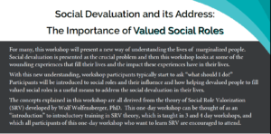 CANCELLED - One Day SRV - The Importance of Valued Social Roles @ The Gathering Place | Oshawa | Ontario | Canada