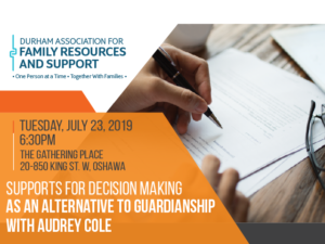 Audrey Cole - Supported Decision Making as an Alternative to Guardianship @ The Gathering Place | Oshawa | Ontario | Canada